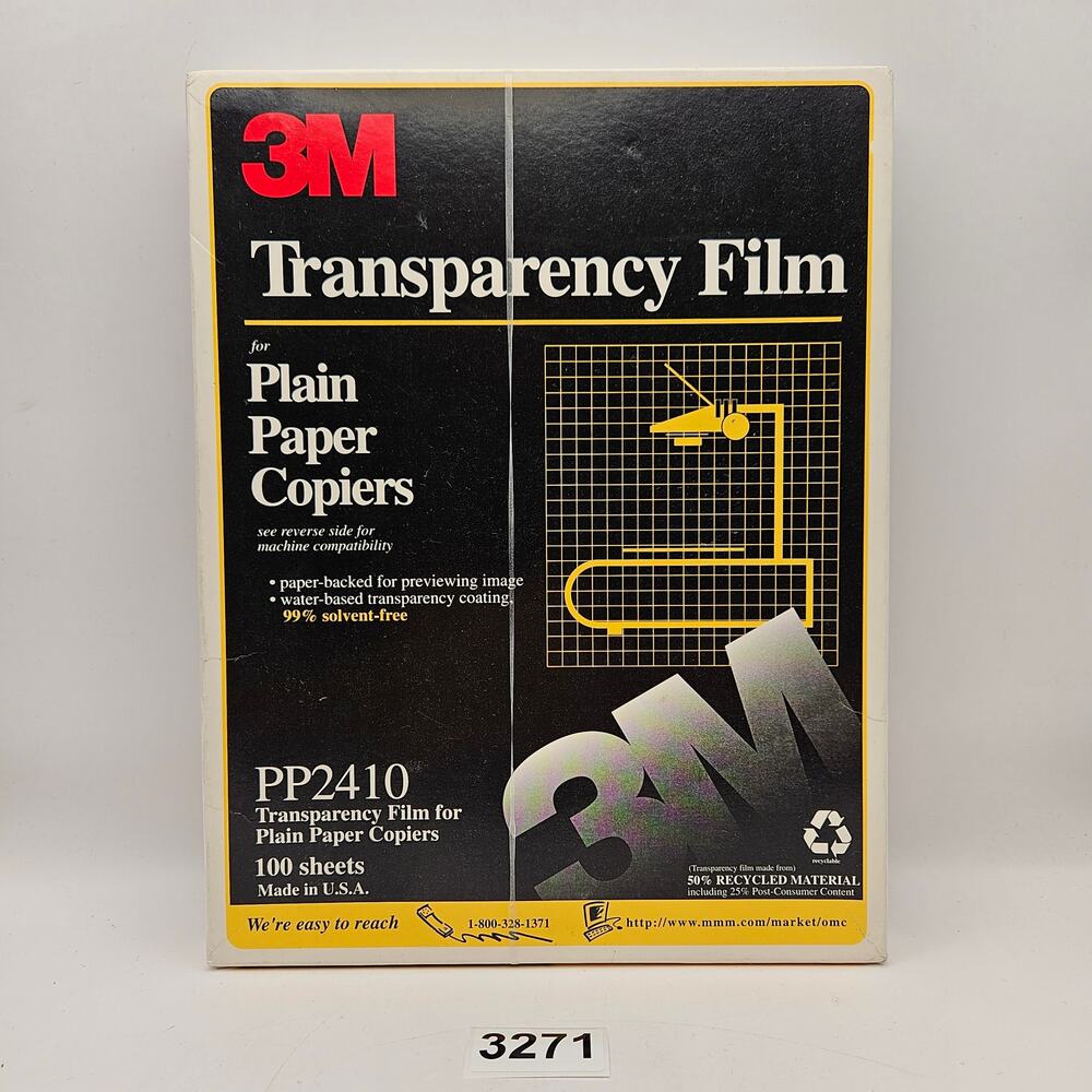 3M PP2410 TRANSPARENCY FILM FOR PLAIN PAPER COPIERS 90 SHEETS